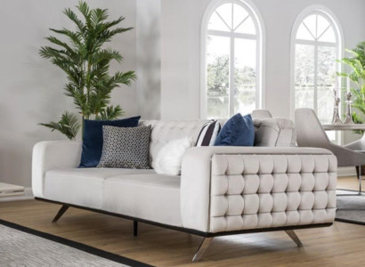 Luxury Living room Sofa 2 Seat Two-seater White Couch Chesterfield Couches new